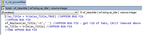 Trim function only partially supported in appeon